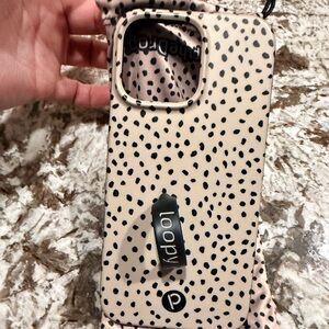 Loopy iPhone 16 Pro Max Case, Mocha Dots, righty